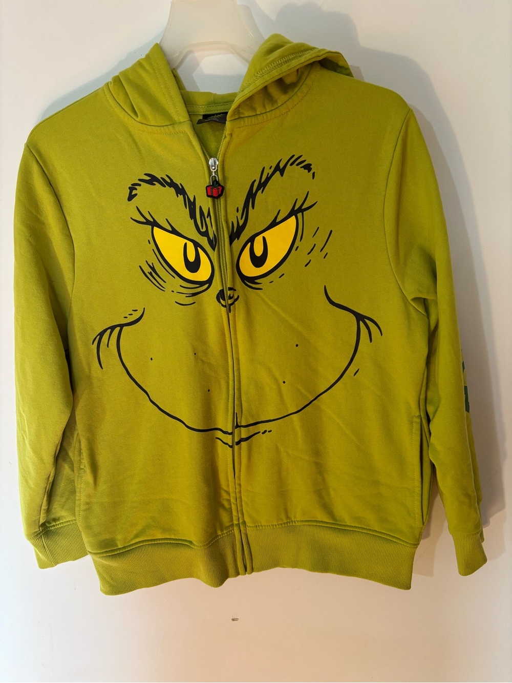 Dr. Seuss The Grinch Green Full Zip Hoodie Kids XL 14/16